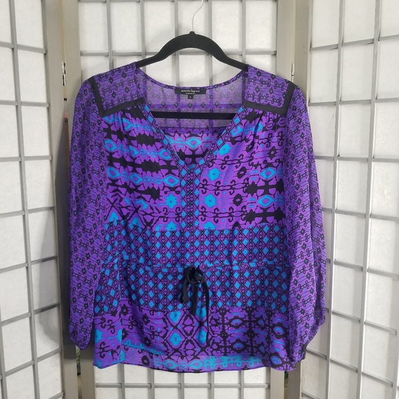 Nanette Lepore 100% Silk Made in USA Purple color in Size 2 - Picture 8 of 8